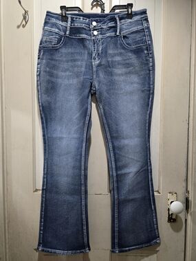 Mid-Rise Blue Flare Women’s Jeans